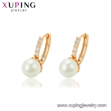 95132 xuping fantaisie conception boucle d&#39;oreille en or, en gros blanc perle boucle d&#39;oreille nouveaux modèles or boucles d&#39;oreilles créoles